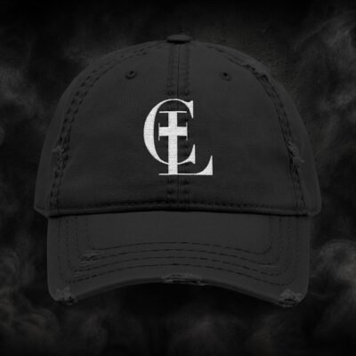Cross Label Logo – Vintage Distressed Embroidered Dad Hat